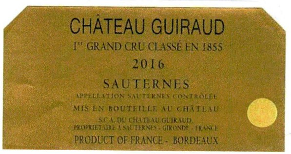 TABC label artwork for CHATEAU GUIRAUD SAUTERNES