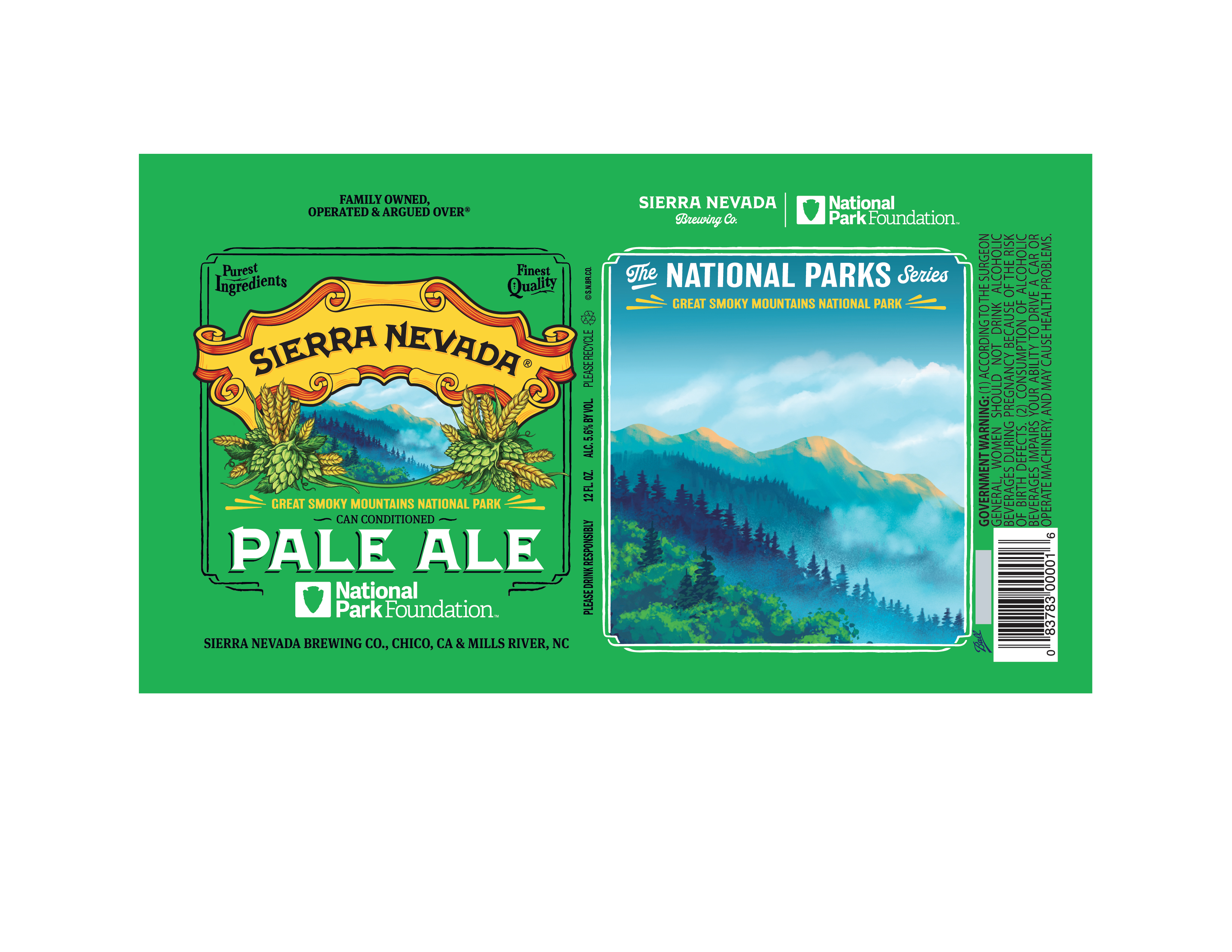 TABC label artwork for Sierra Nevada Pale Ale - Great Smoky Mountains National Park