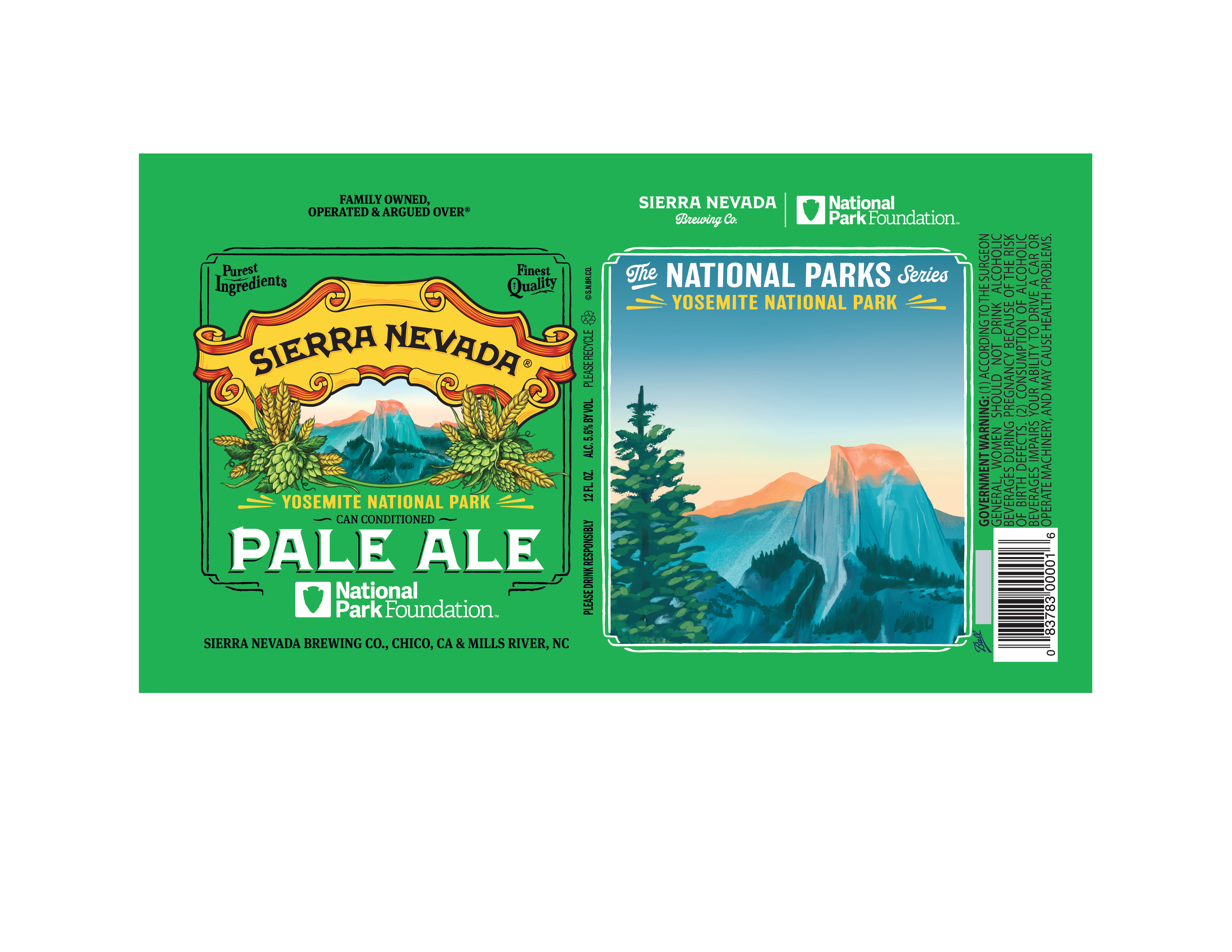 TABC label artwork for Sierra Nevada Pale Ale – Yosemite National Park