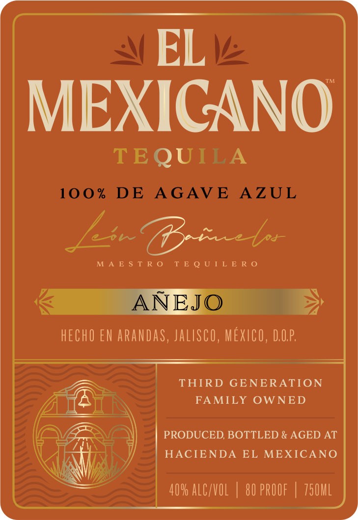TABC label artwork for EL MEXICANO ANEJO