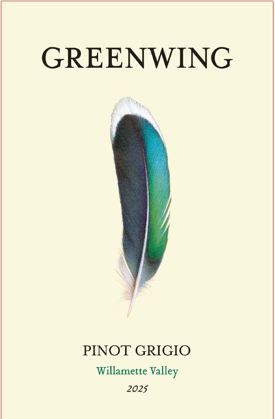 TABC label artwork for Greenwing Pinot Grigio Willamette Valley