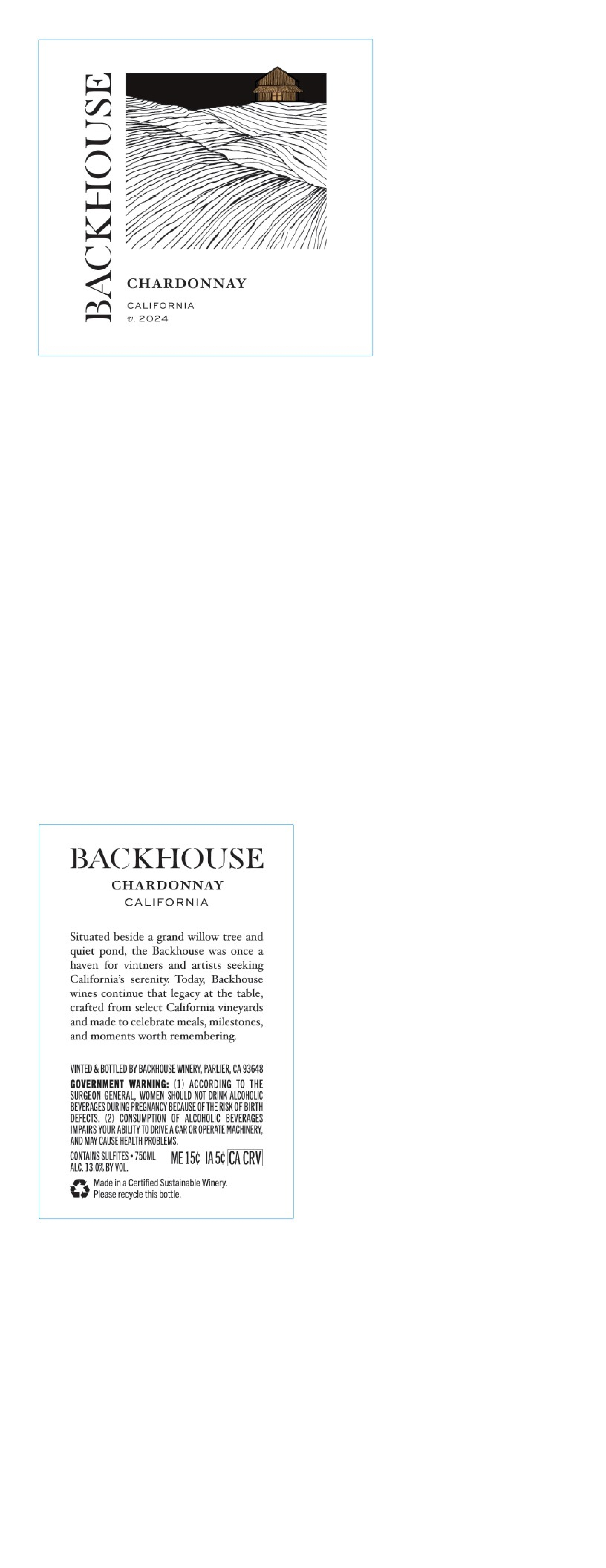 TABC label artwork for Backhouse Chardonnay