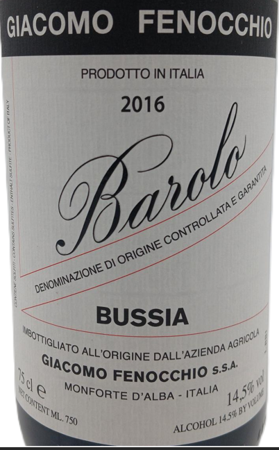 TABC label artwork for GIACOMO FENOCCHIO BUSIA