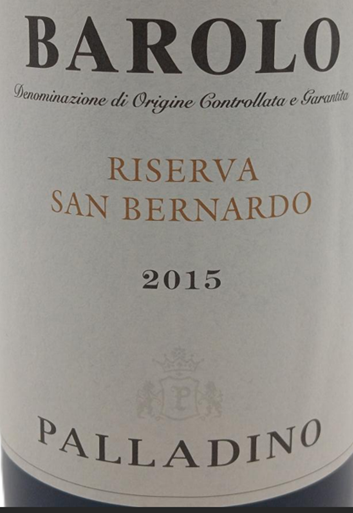 TABC label artwork for PALLADINO RISERVA SAN BERNADO