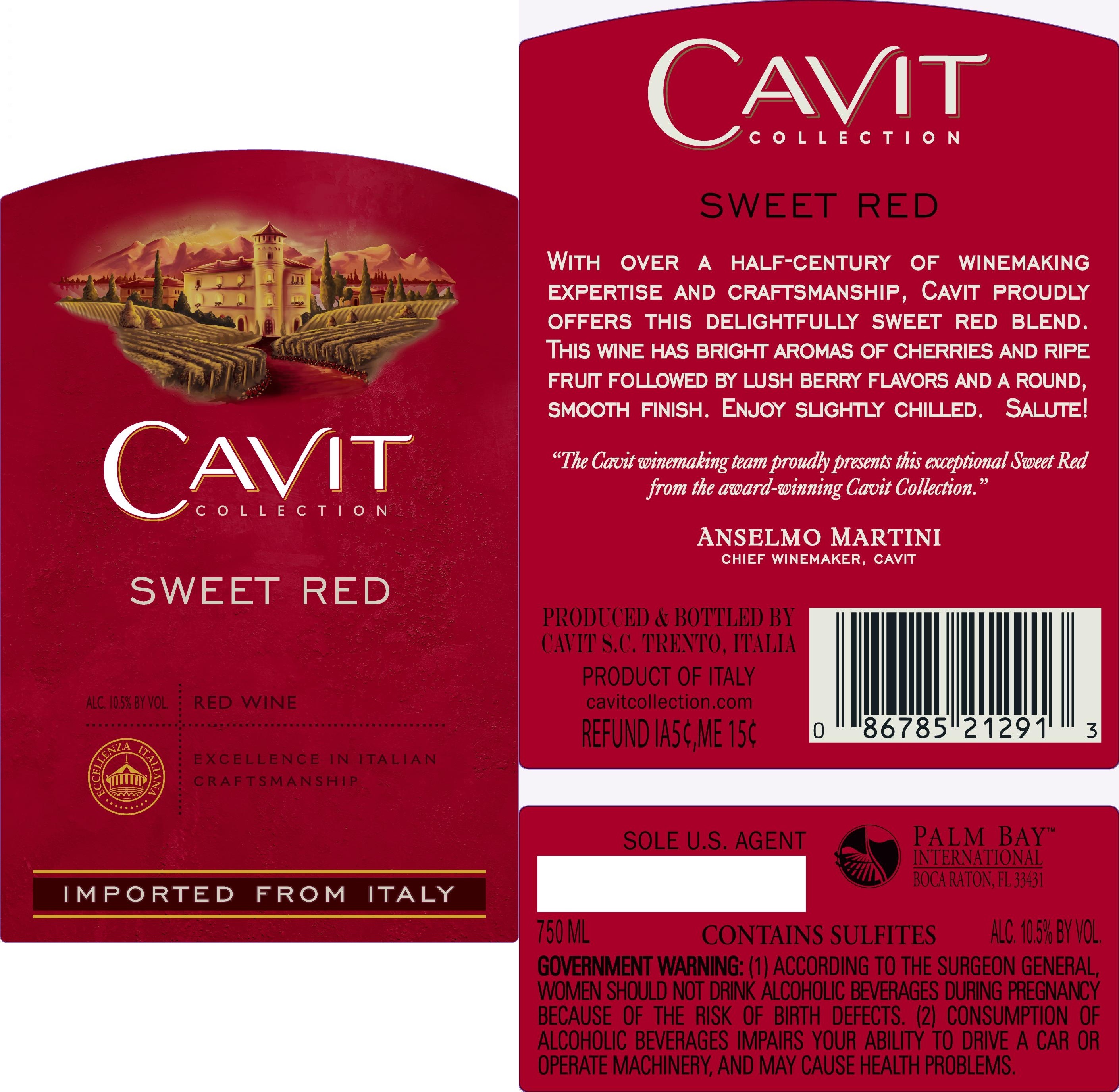 TABC label artwork for CAVIT SWEET RED
