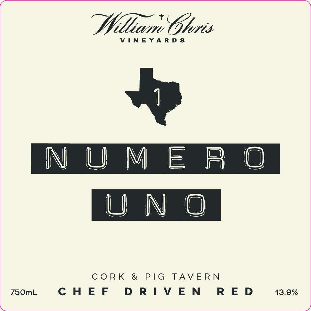 TABC label artwork for WILLIAM CHRIS VINEYARDS NUMERO UNO