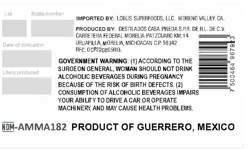 TABC label artwork for Casa Pineda Guerrero