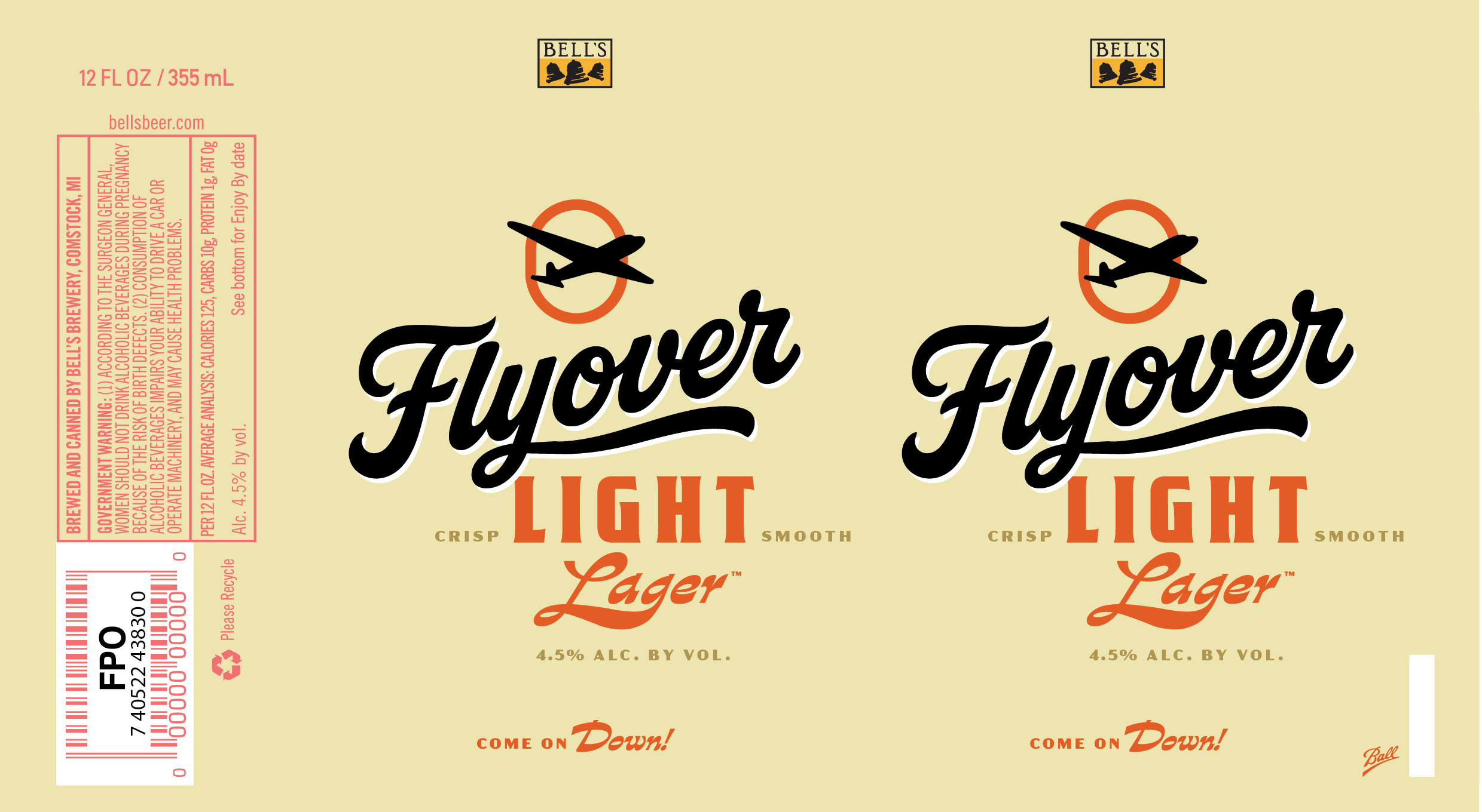 TABC label artwork for FLYOVER LIGHT LAGER