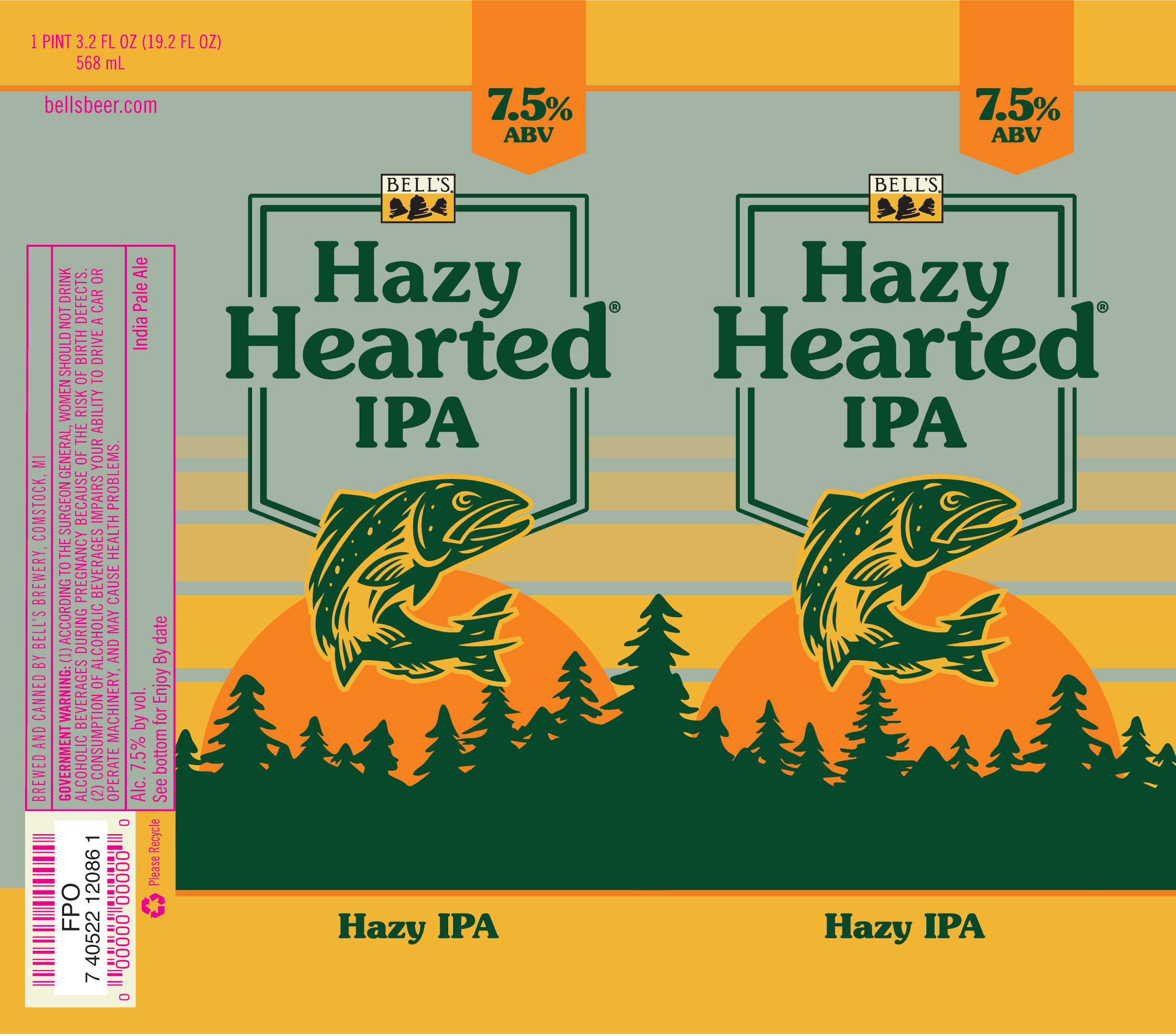 TABC label artwork for BELL'S HAZY HEARTED IPA