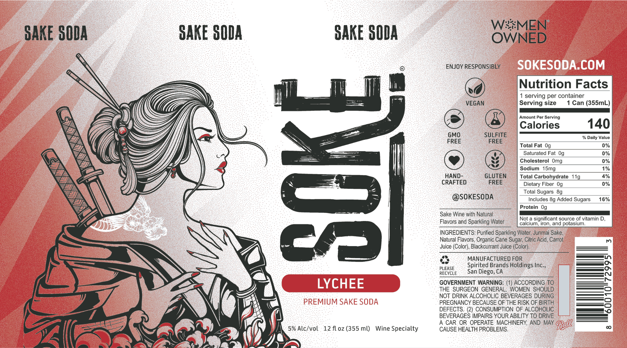 TABC label artwork for Soke Lychee