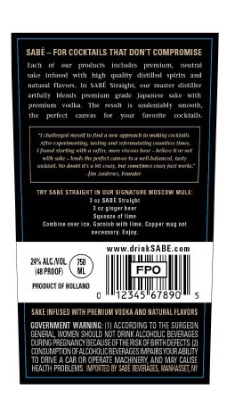 TABC label artwork for SABE STRAIGHT
