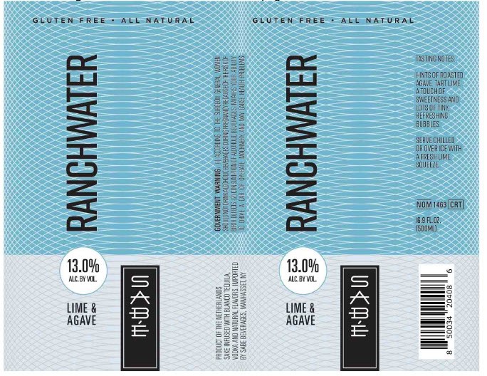 TABC label artwork for SABE RANCHWATER