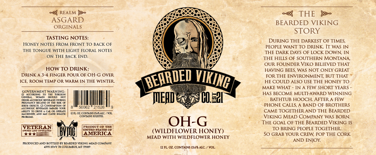 TABC label artwork for BEARDED VIKING MEAD CO OH-G (WILDFLOWER HONEY MEAD)