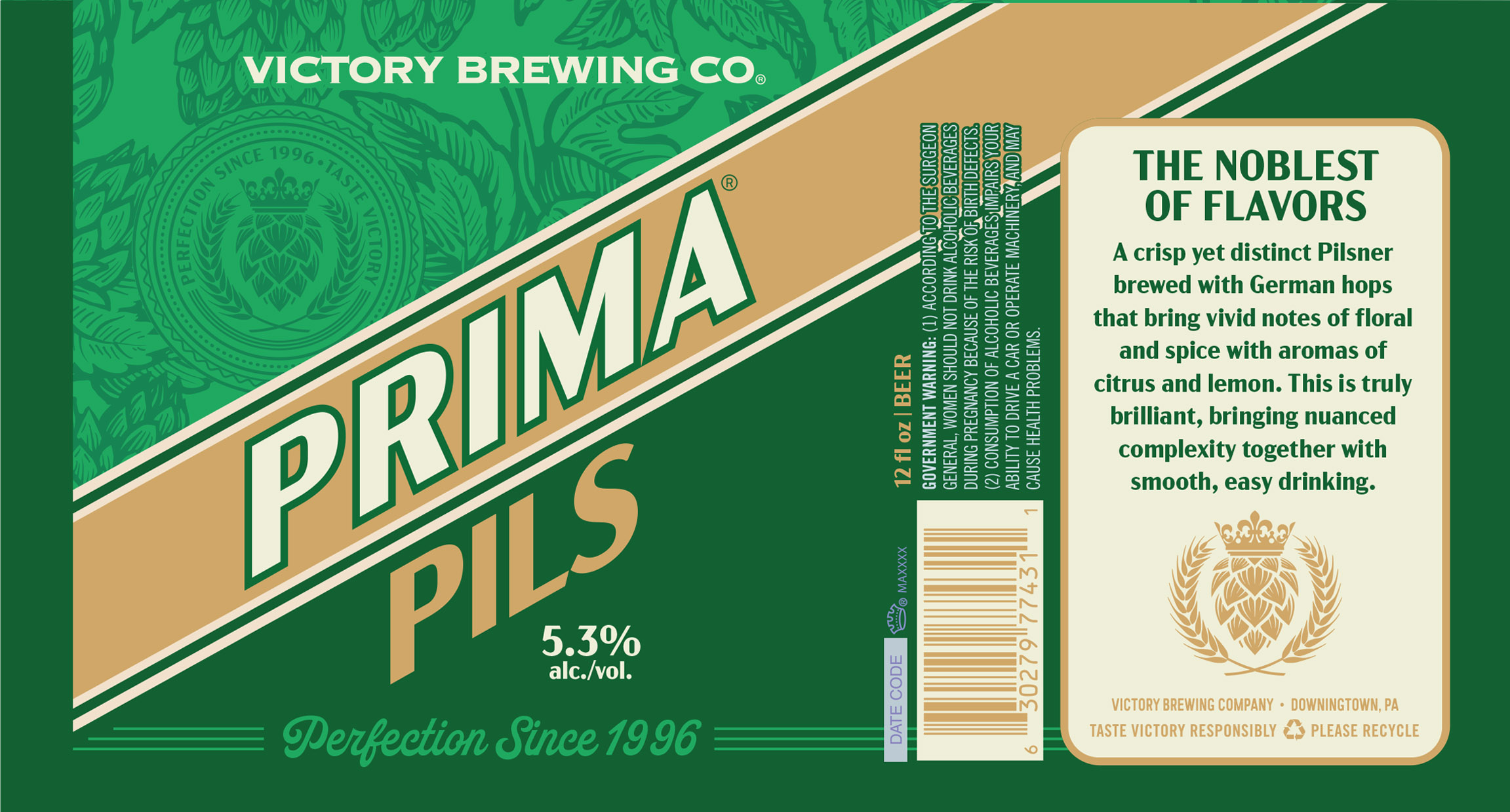 TABC label artwork for VICTORY PRIMA PILS CAN 2026