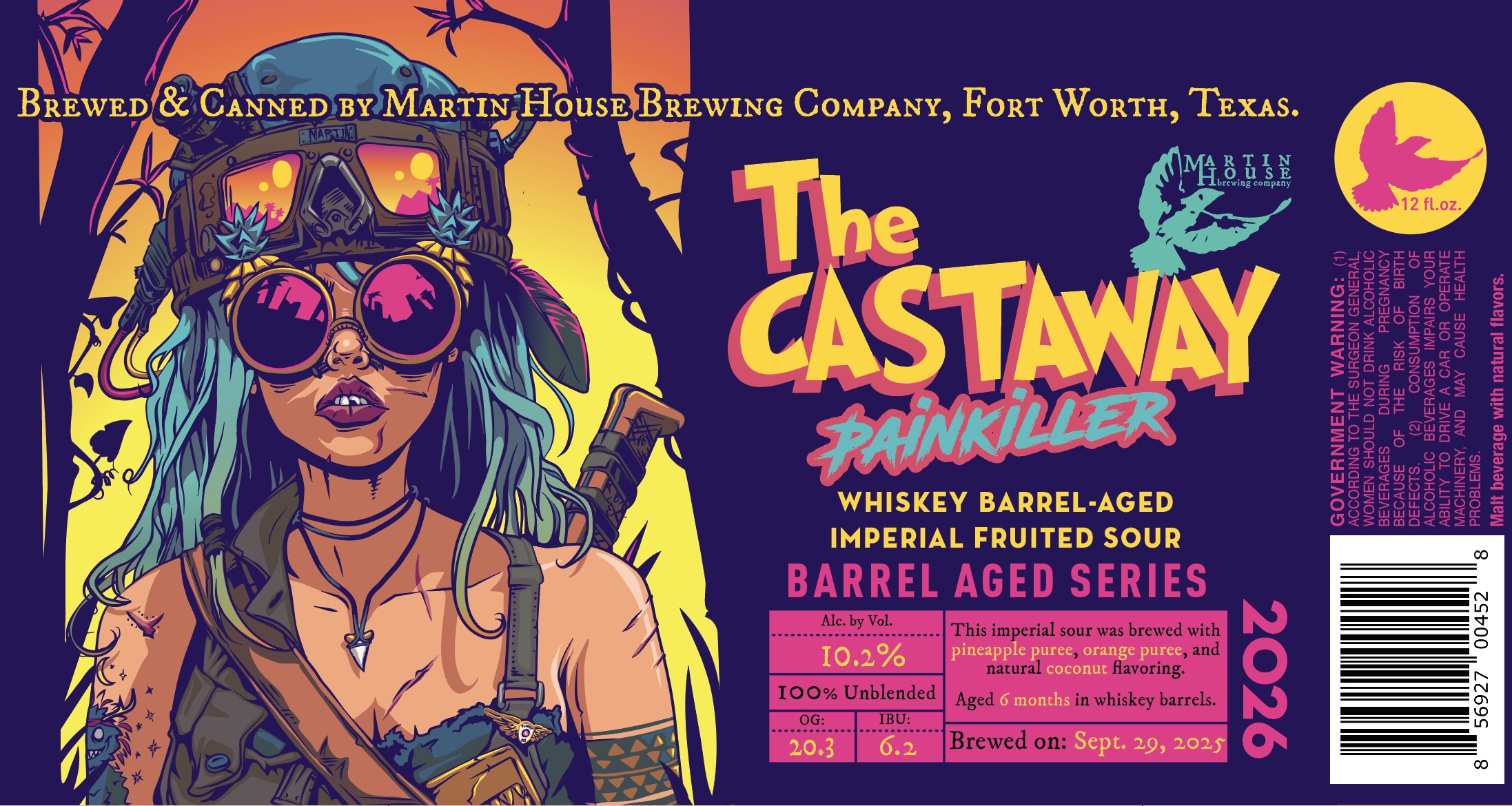 TABC label artwork for The Castaway: Painkiller 2026 Can