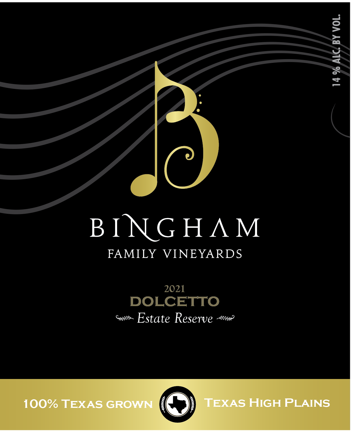 TABC label artwork for 2021 Reserve Dolcetto