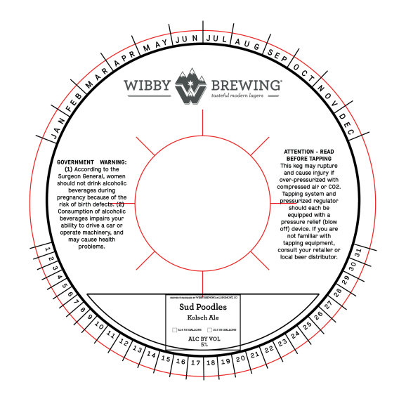 TABC label artwork for Sud Poodles Kolsch