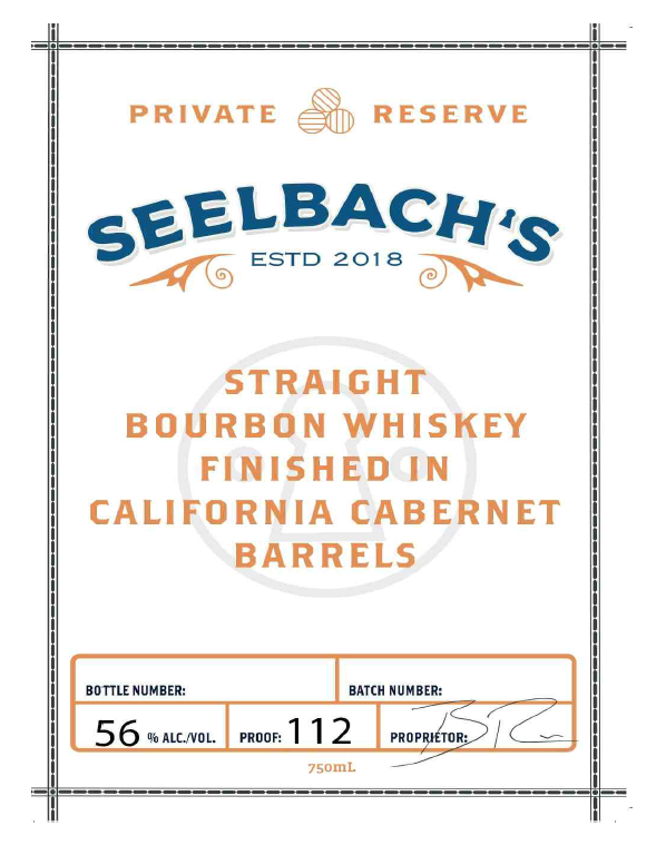 TABC label artwork for Seelbach's Private Reserve, California Cab Finished