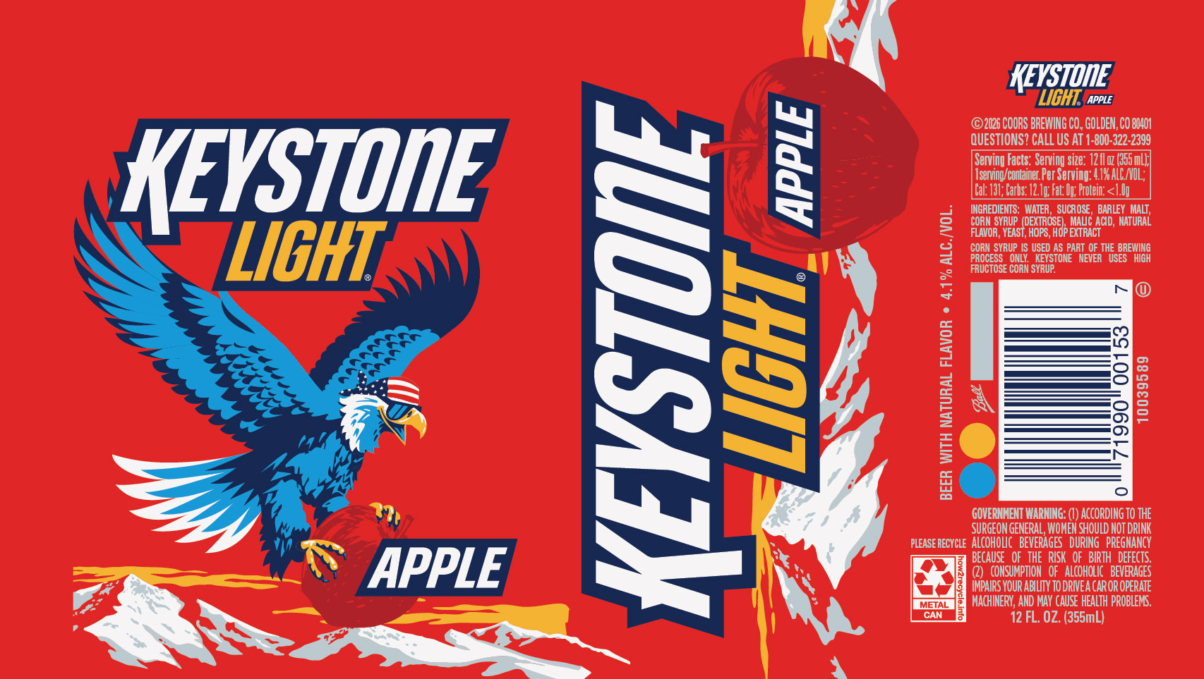 TABC label artwork for Keystone Light Apple