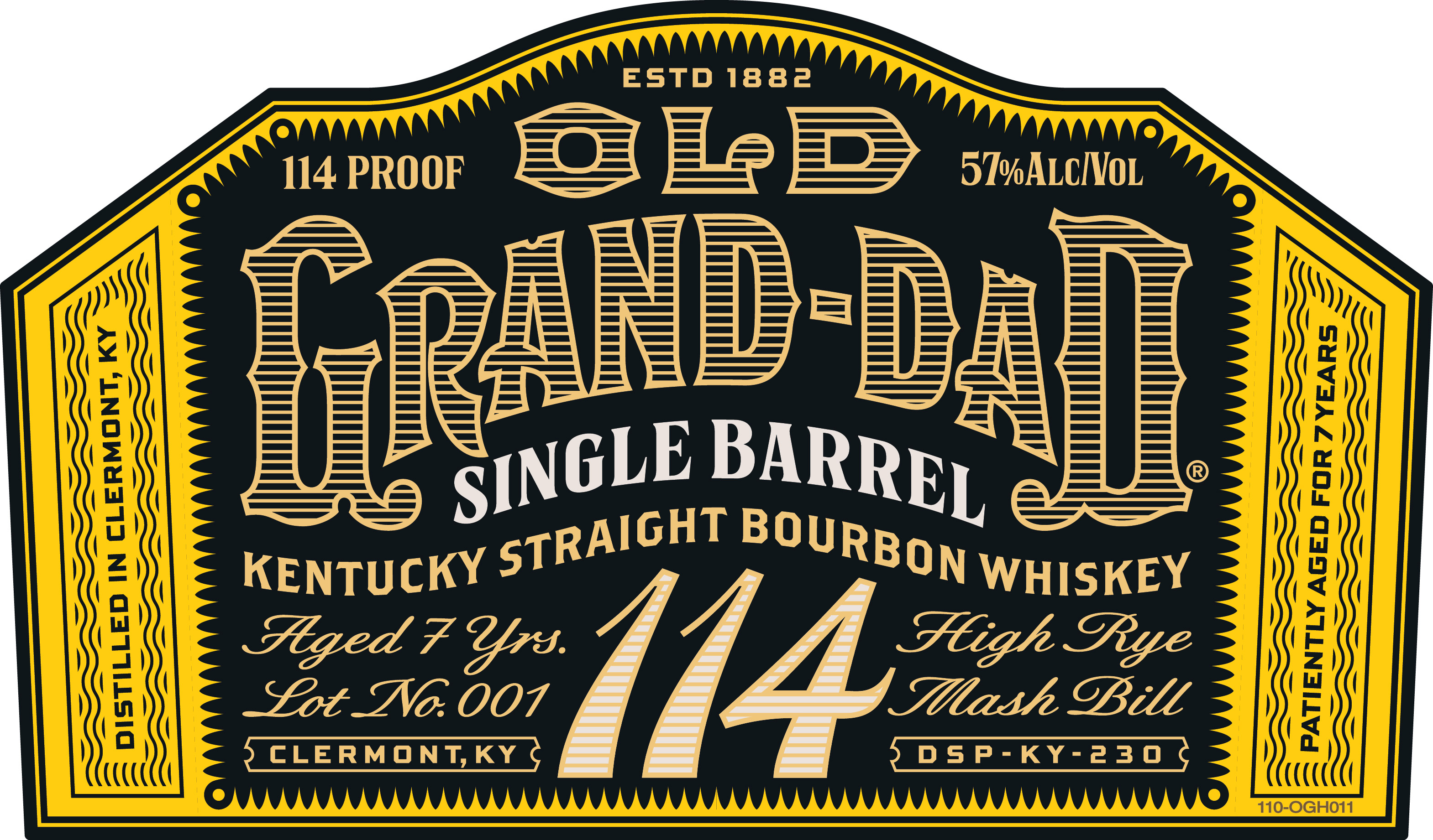 TABC label artwork for Old Grand-Dad Single Barrel 114 proof