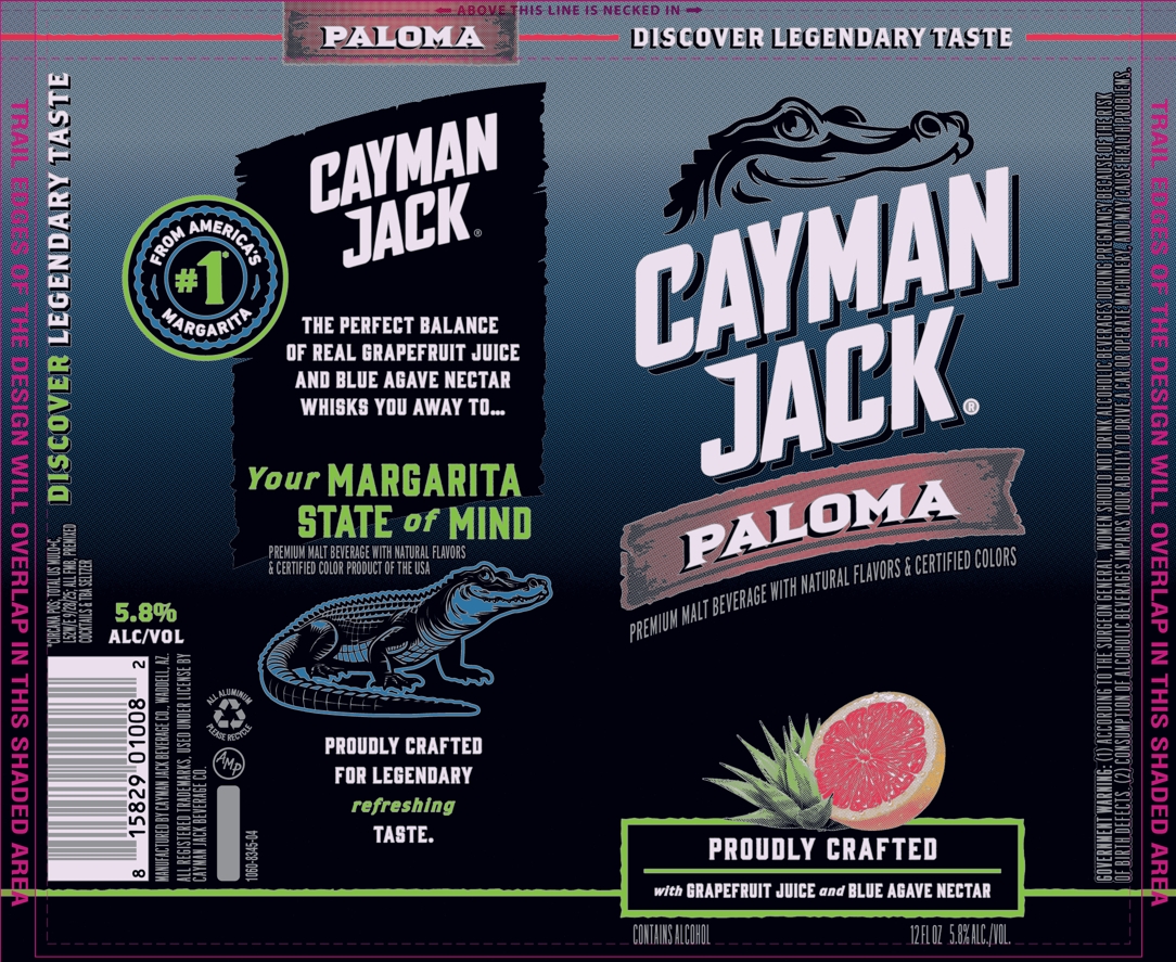 TABC label artwork for Cayman Jack Paloma