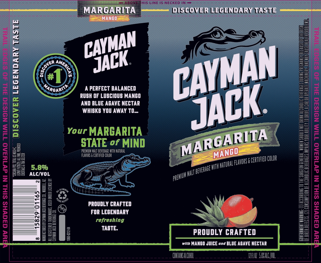 TABC label artwork for Cayman Jack Mango Margarita