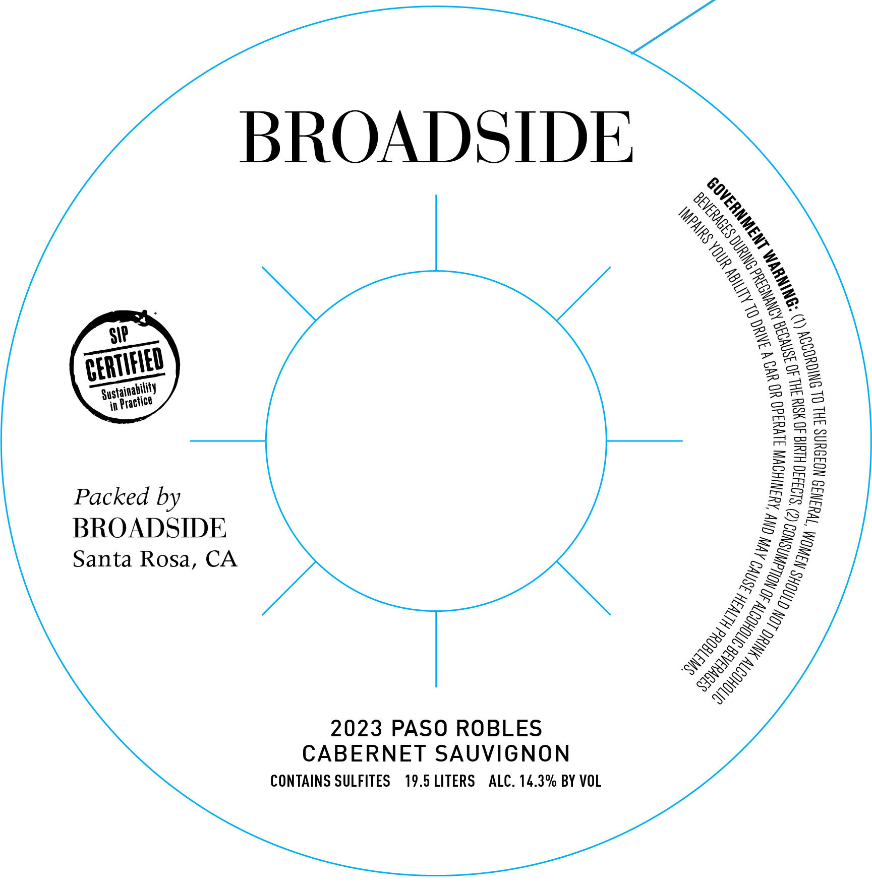 TABC label artwork for Broadside Cabernet Sauvignon Paso Robles