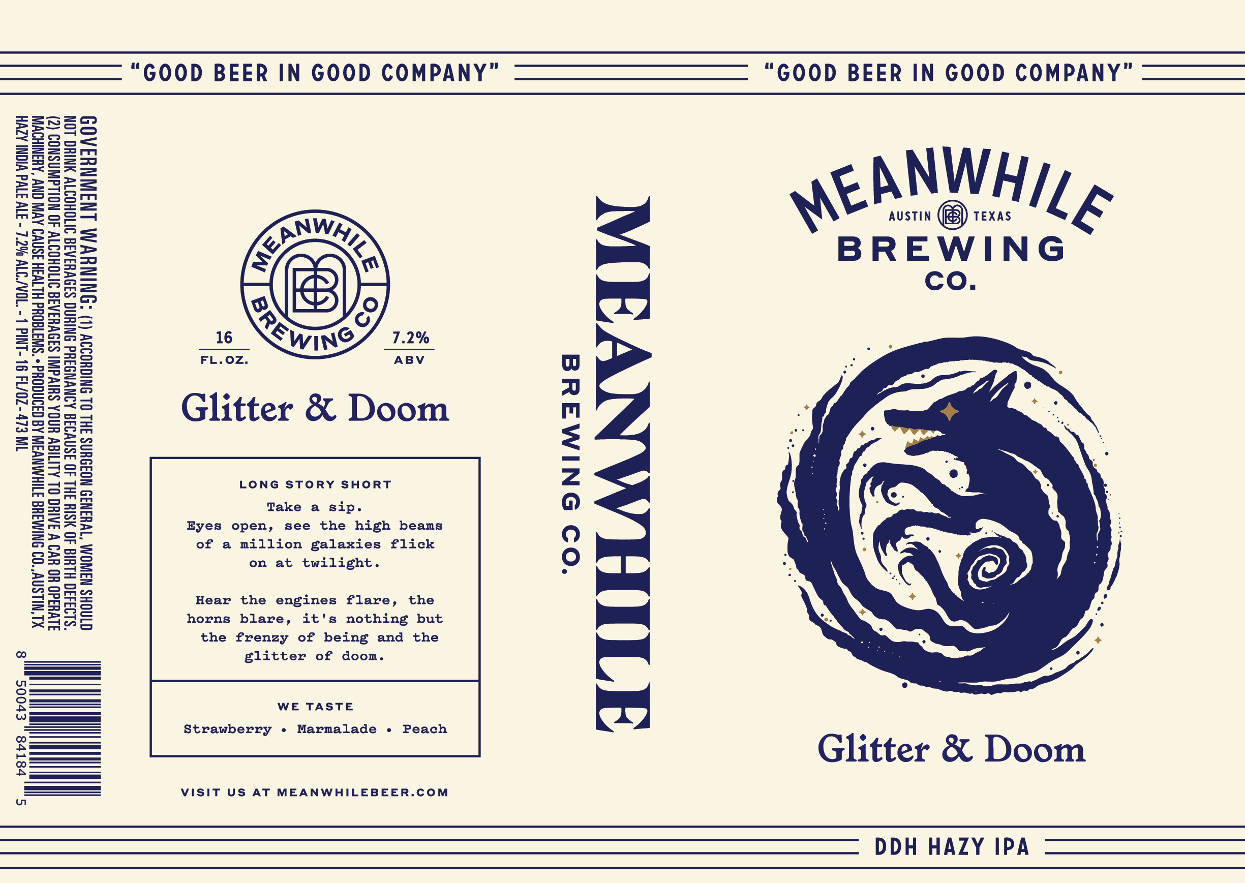 TABC label artwork for Glitter & Doom