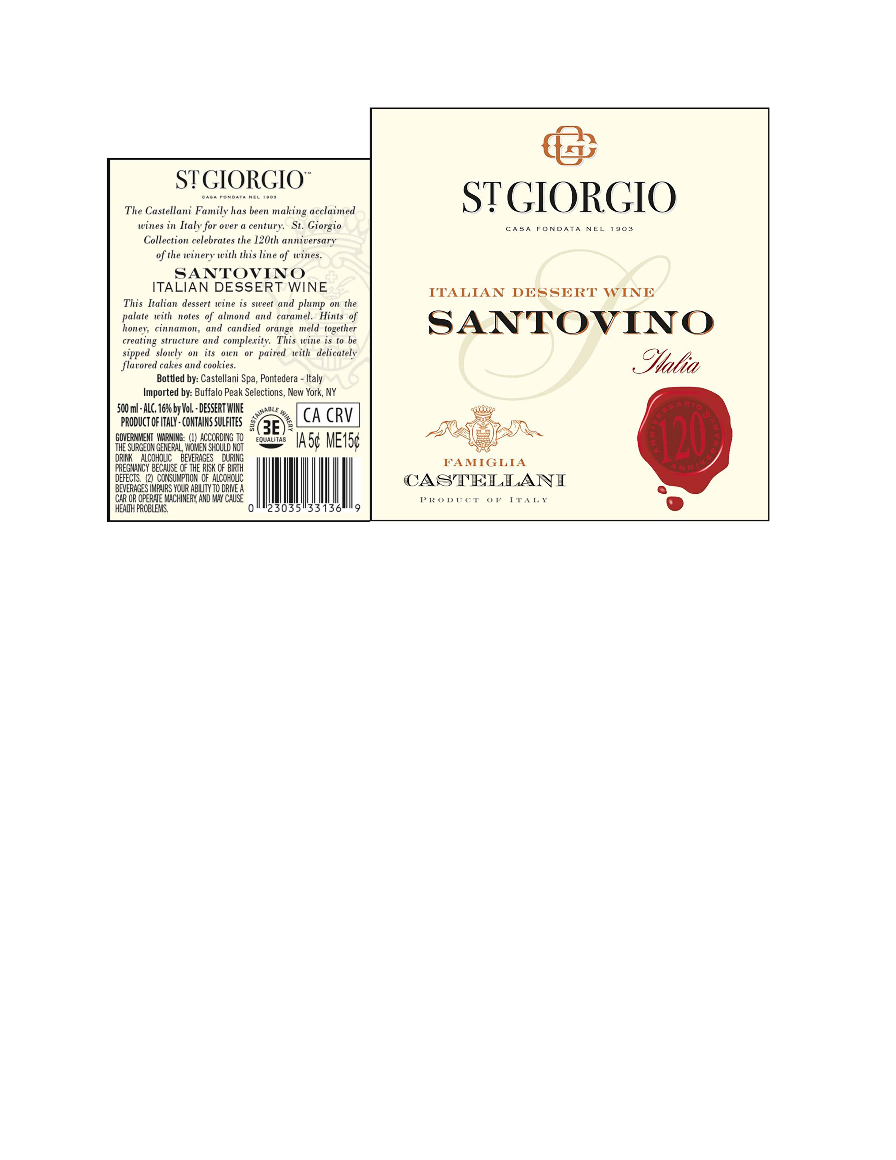 TABC label artwork for St. Giorgio Santovino