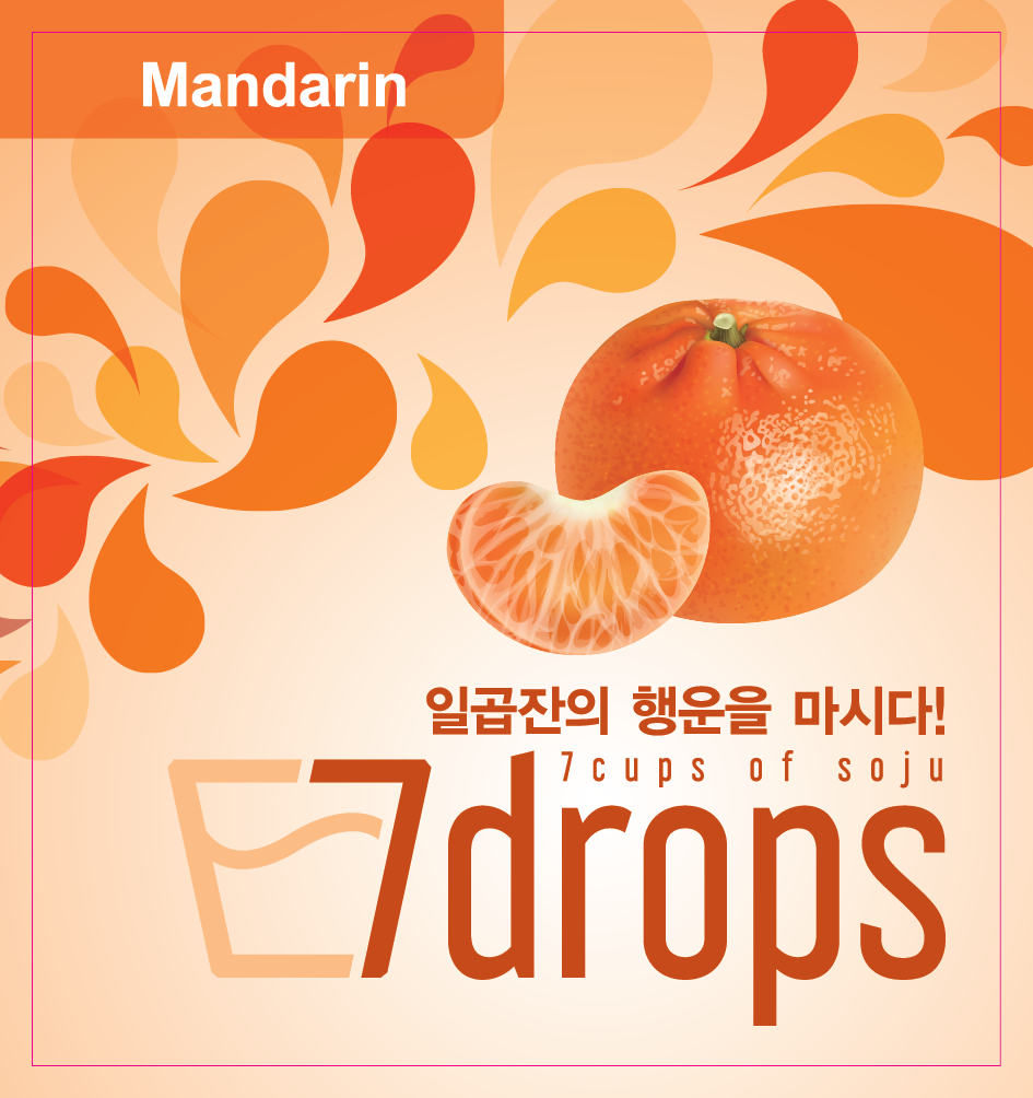 TABC label artwork for 7 Drops Mandarin Soju