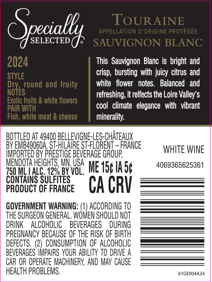 TABC label artwork for Specially Selected Sauvignon Blanc Touraine
