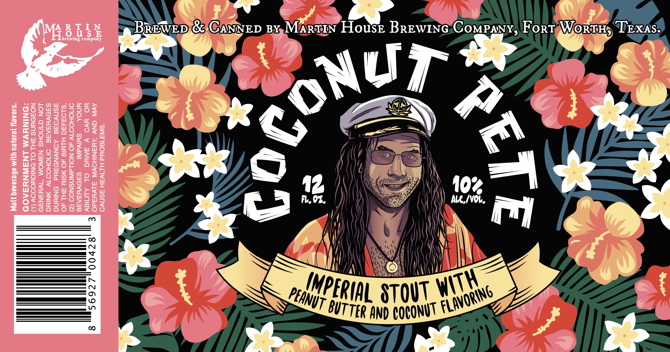 TABC label artwork for Coconut Pete Can