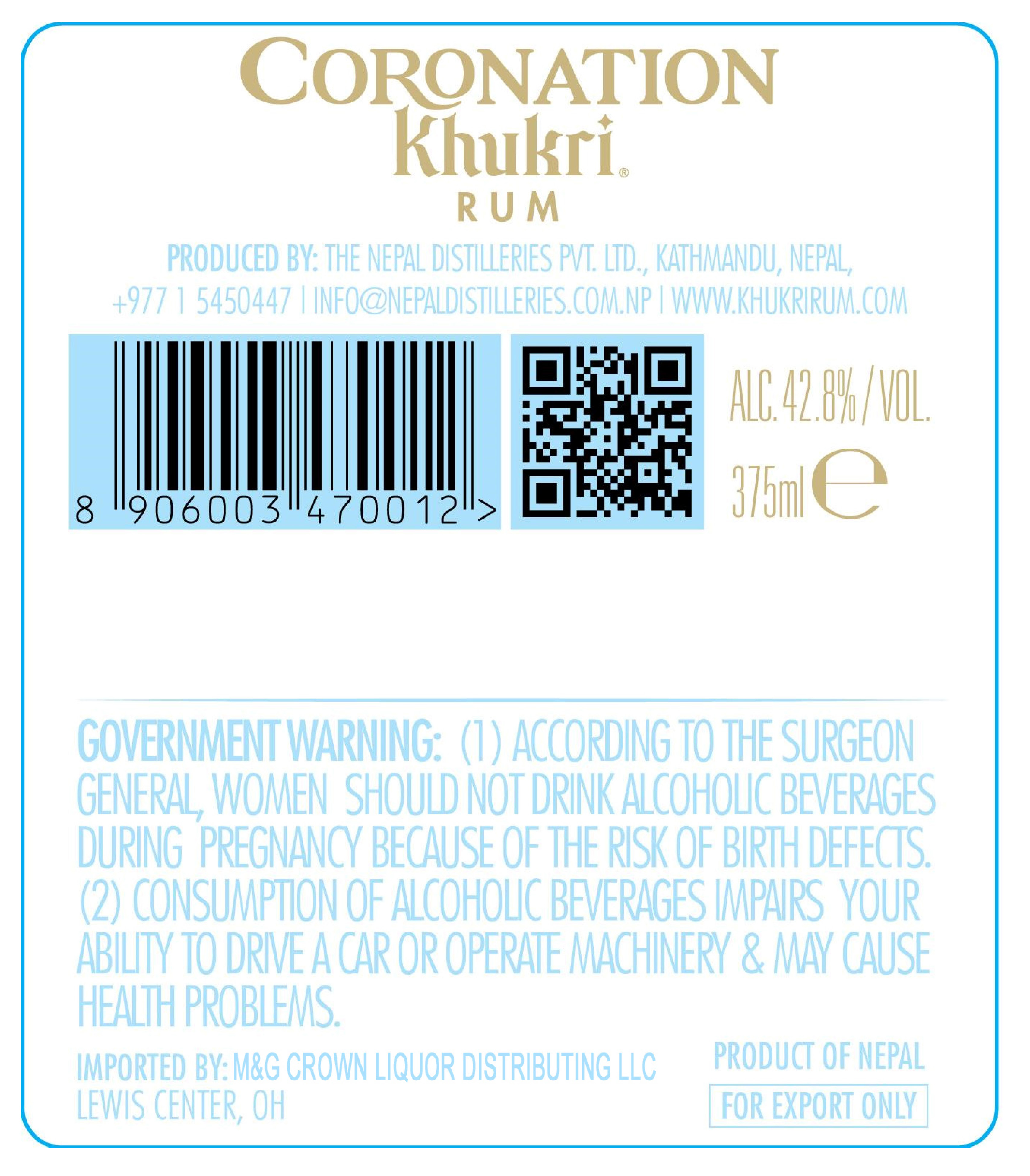 TABC label artwork for CORONATION KHUKRI