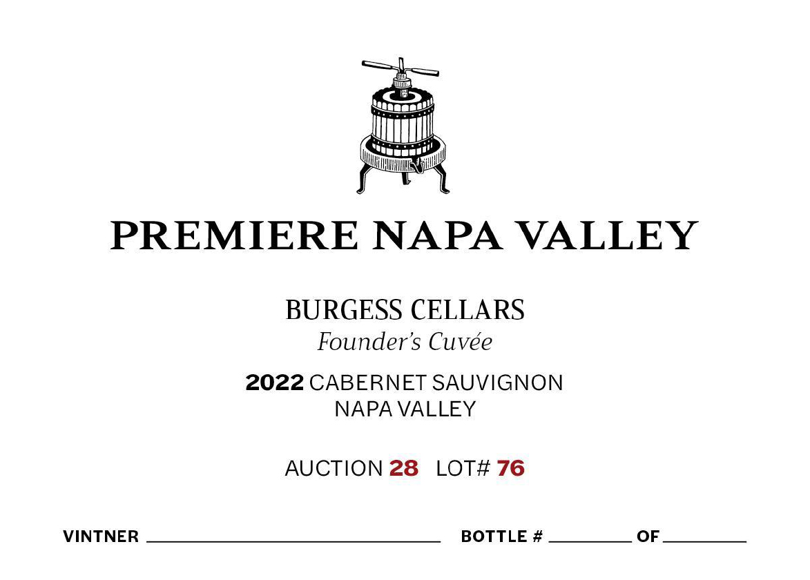 TABC label artwork for PNV Burgess Heitz Stony Hill "Founder’s Cuvee" Cabern