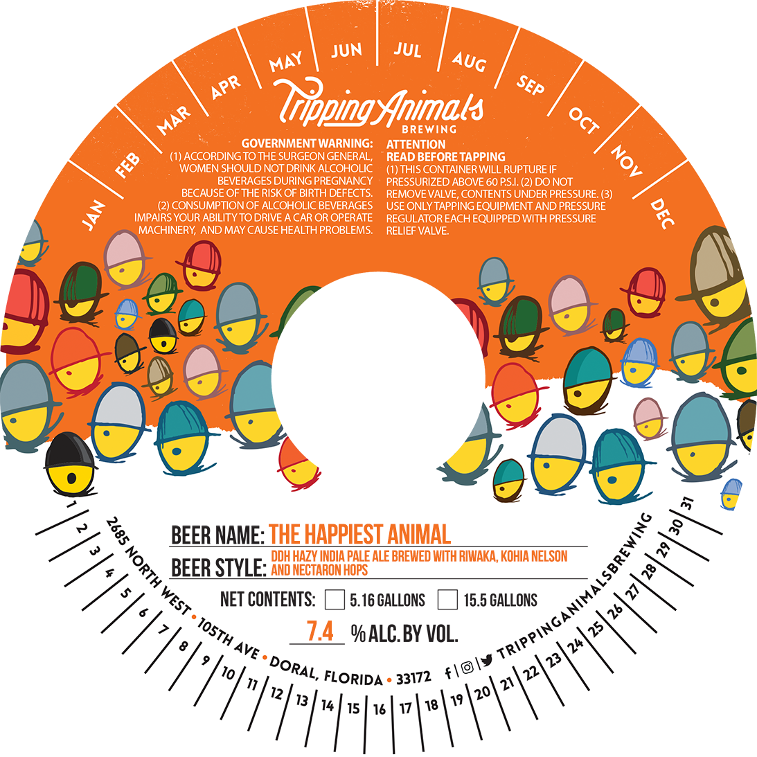 TABC label artwork for THE HAPPIEST ANIMAL