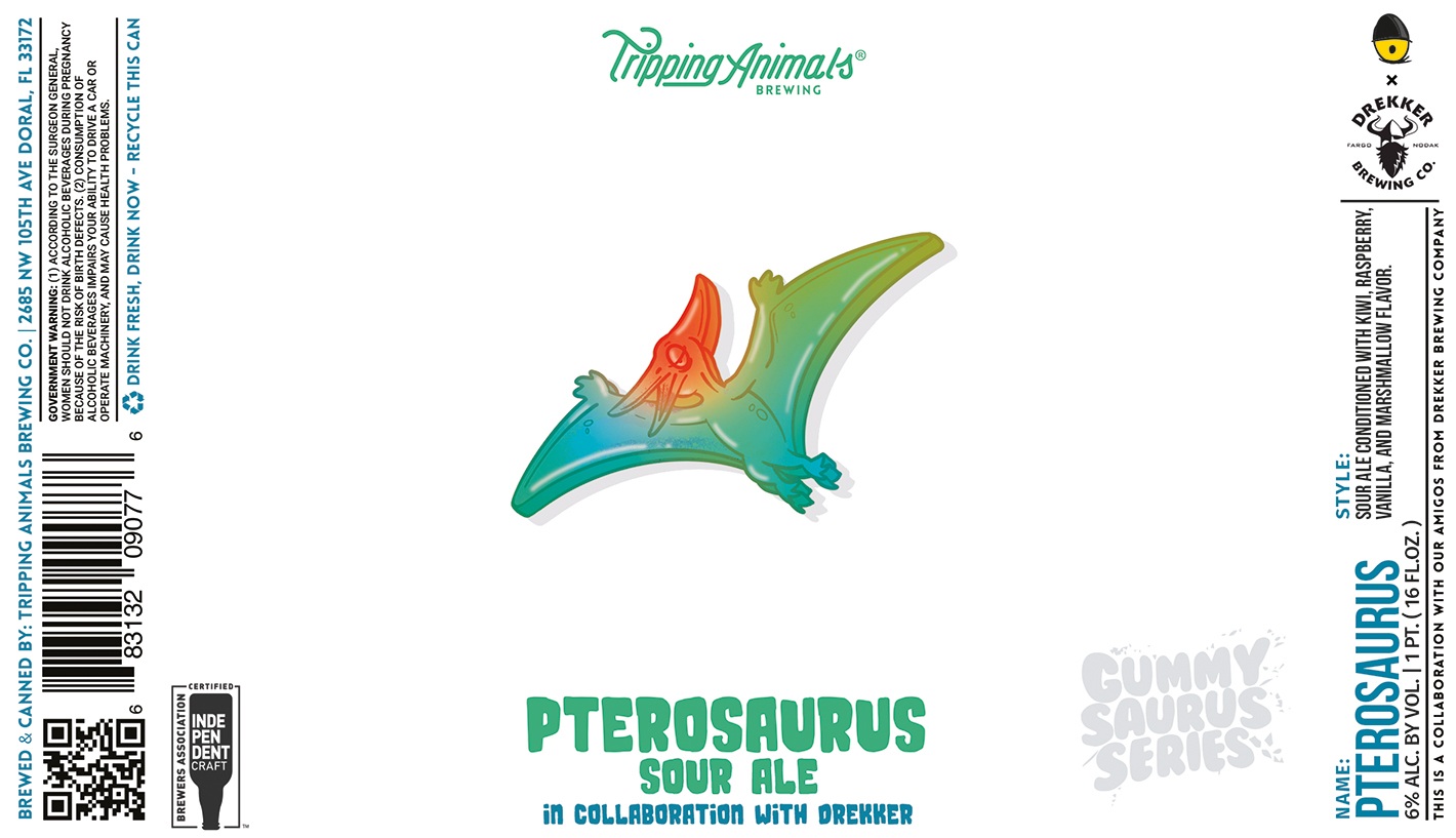TABC label artwork for PTEROSAURUS