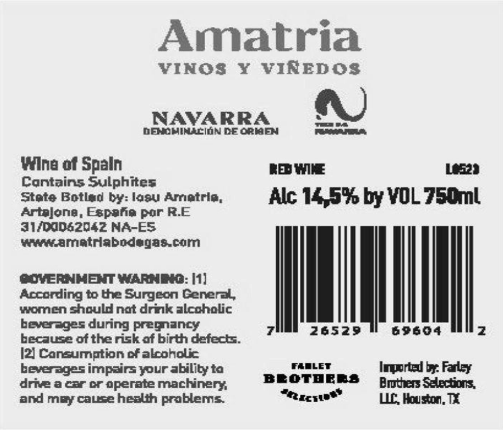 TABC label artwork for Amatria La Cueva De La Mona