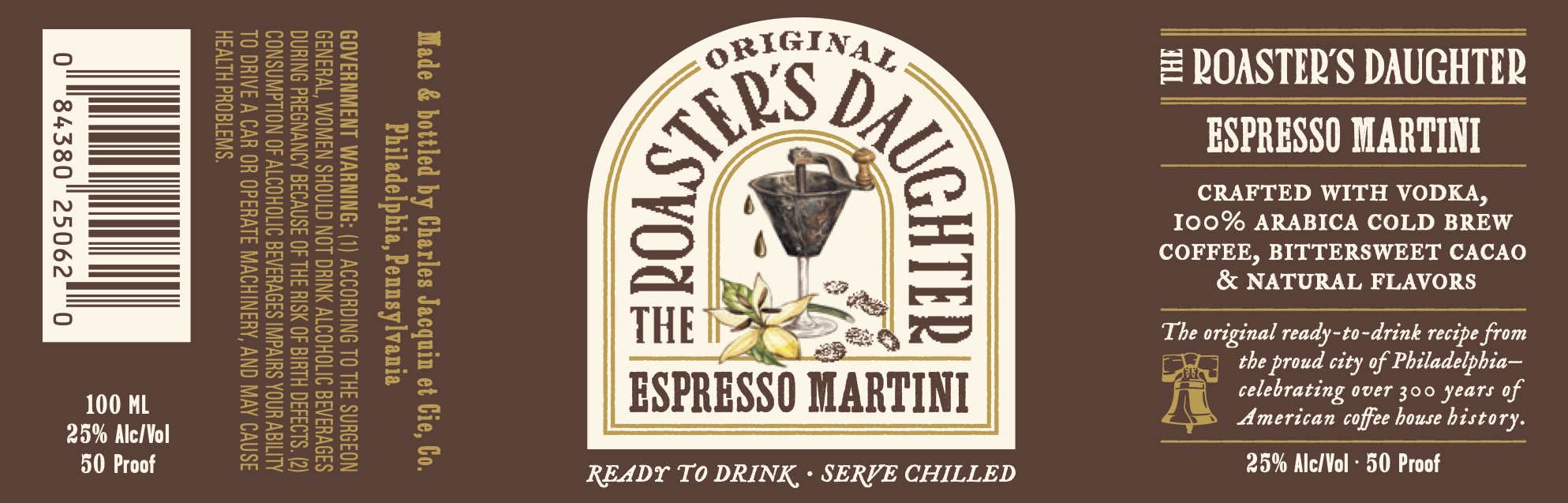 TABC label artwork for The Roaster's Daughter Espresso Martini (can)