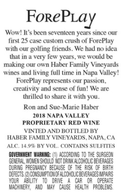 TABC label artwork for Haber Foreplay