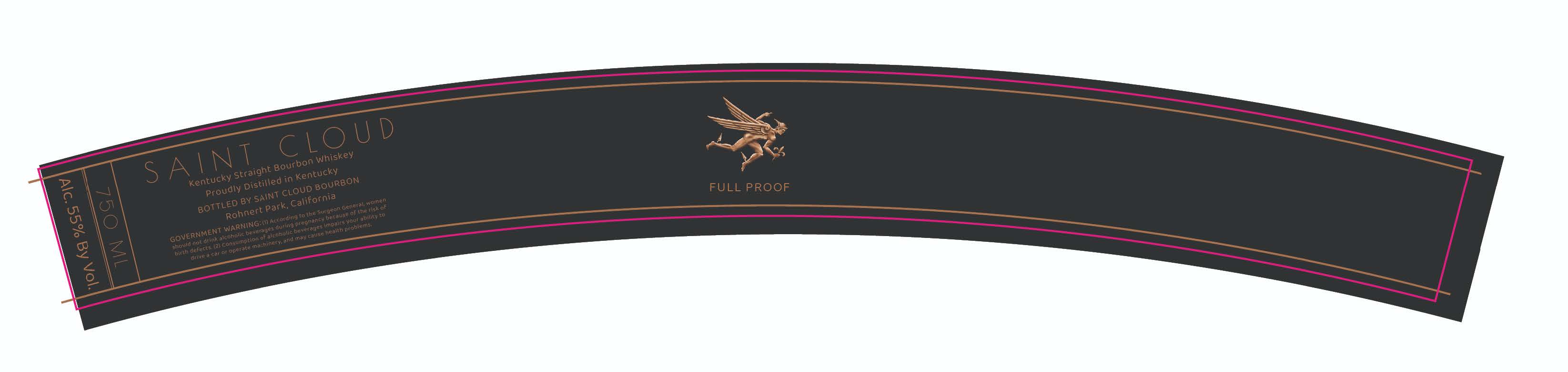 TABC label artwork for Saint Cloud Bourbon (Full Proof)