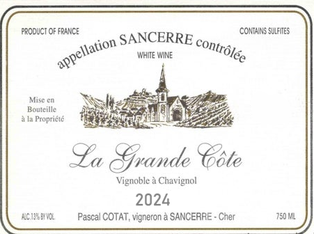 TABC label artwork for PASCAL COTAT LA GRANDE COTE