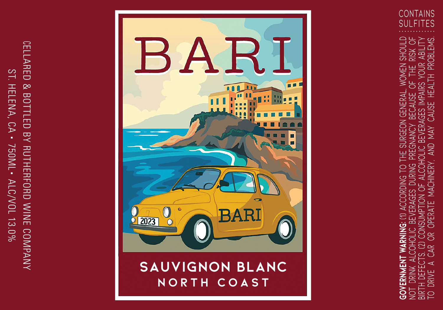 TABC label artwork for Bari Sauvignon Blanc