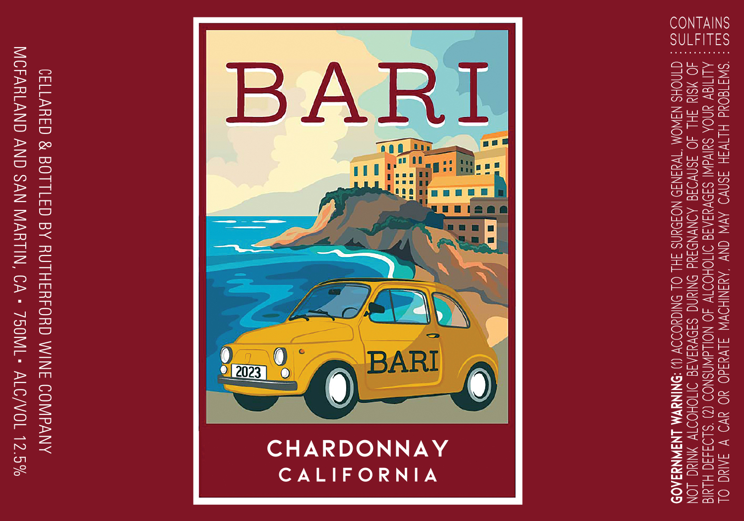 TABC label artwork for Bari Chardonnay