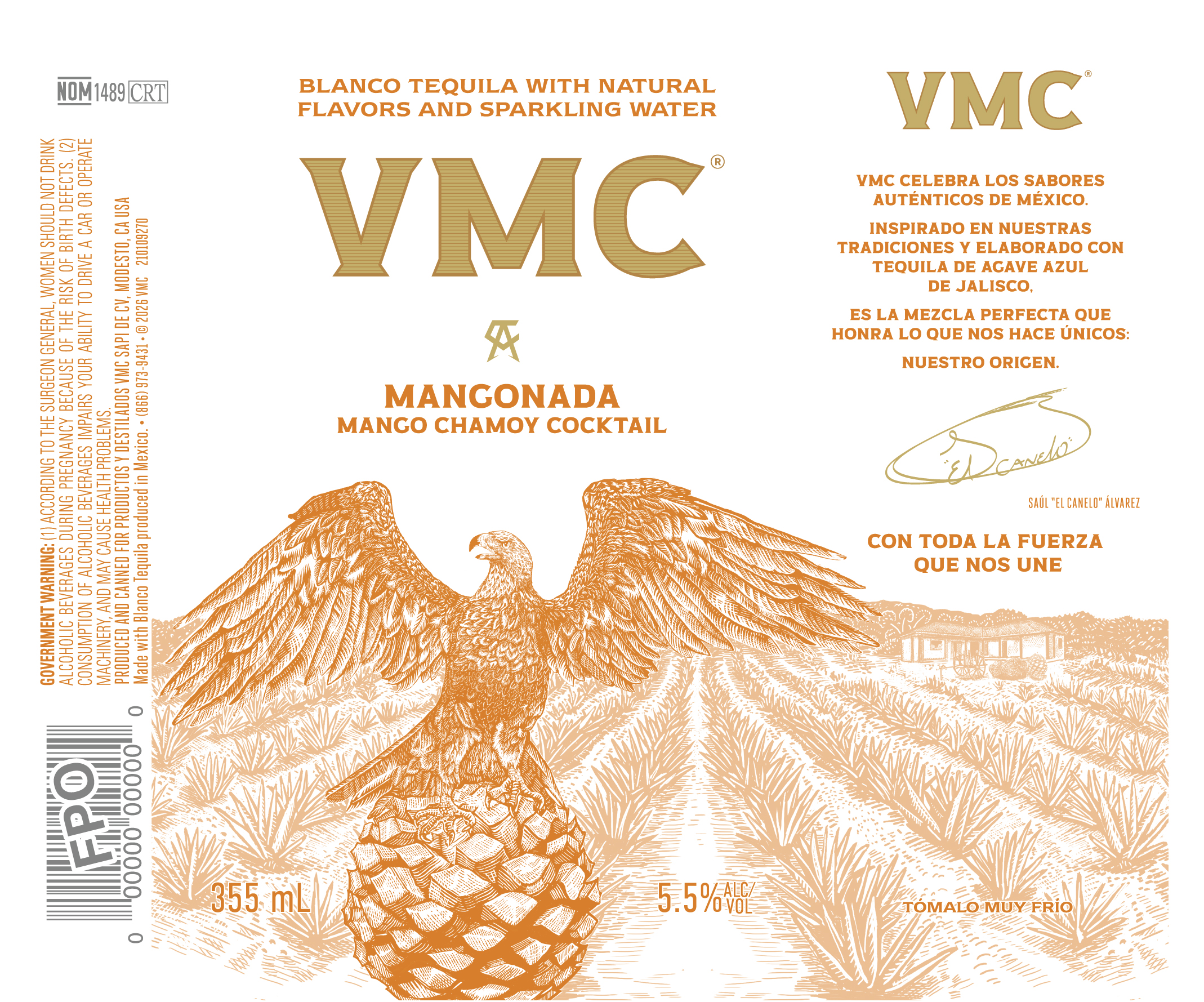 TABC label artwork for VMC Mangonada Mango Chamoy Cocktail