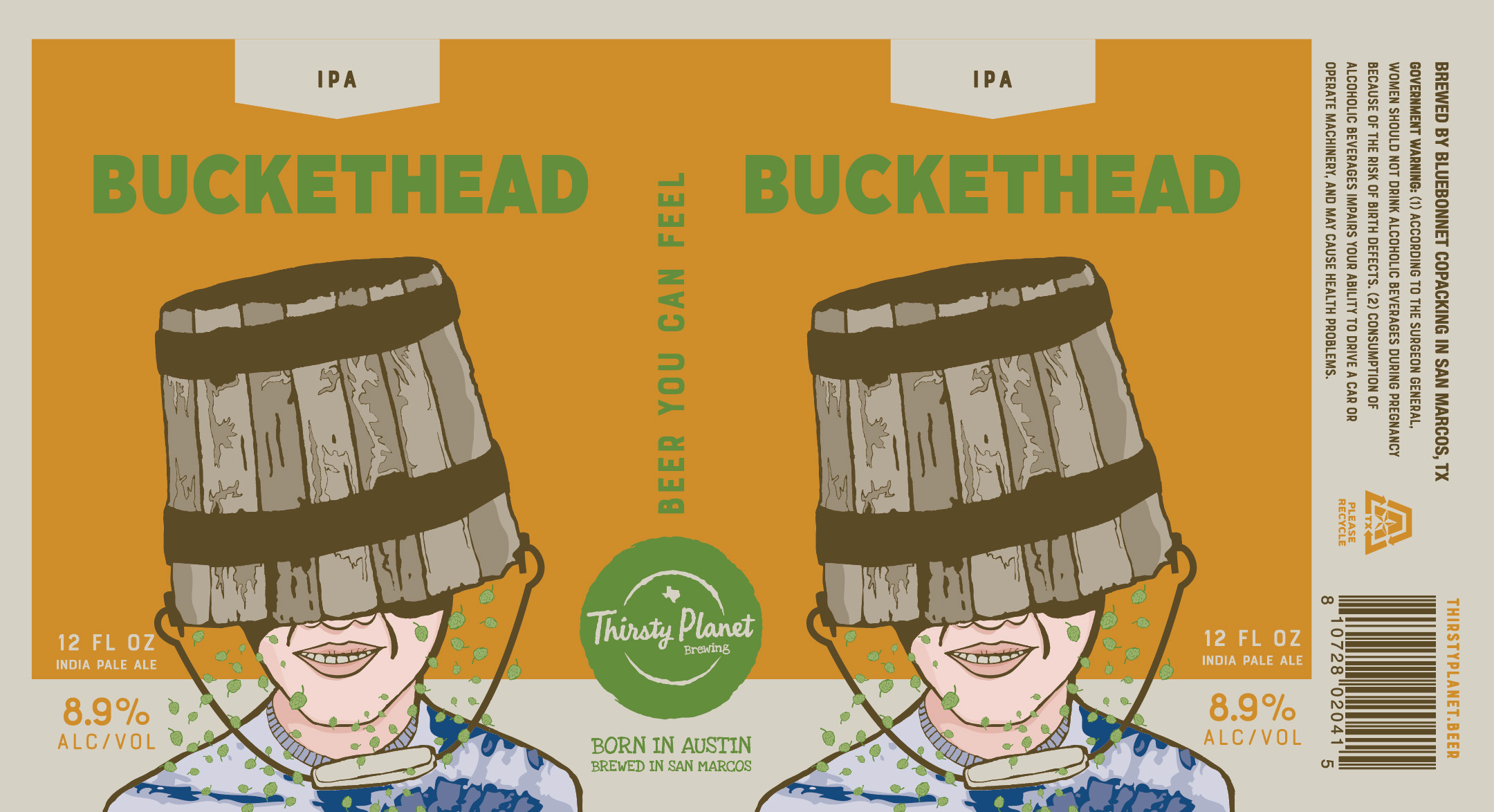 TABC label artwork for Buckethead IPA