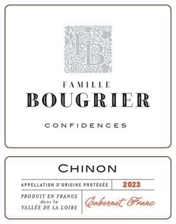 TABC label artwork for Bougrier Confidences Chinon