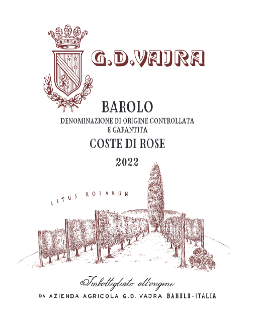 TABC label artwork for G. D. VAJRA COSTE DI ROSE