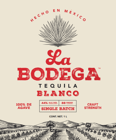 TABC label artwork for La Bodega Tequila Blanco Single Batch