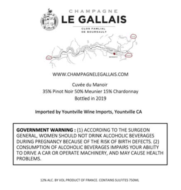 TABC label artwork for Champagne Le Gallais 'Le Manoir'