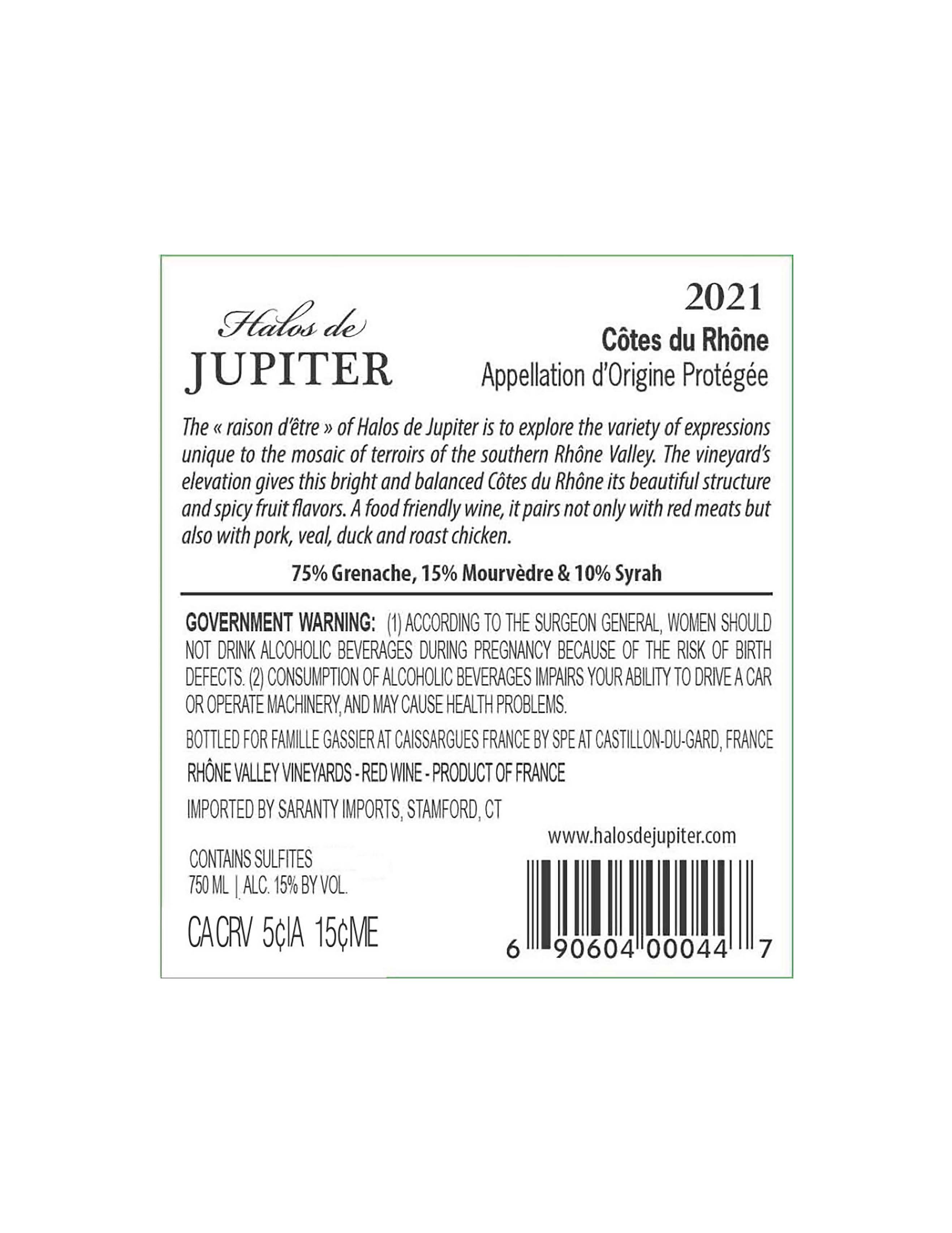 TABC label artwork for Halos de Jupiter Cotes du Rhone